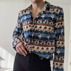 Alice in Wonderland print Blouse